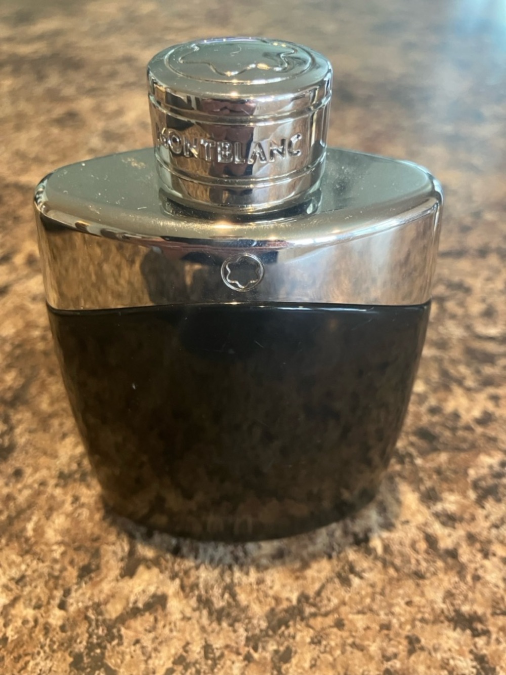 Montblanc Black and Silver Men's Fragrance Bottle